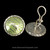 Back view of Peridot Laurel Leaf Dome Earrings in Sterling Silver with 18k Gold posts and leaf detail by Bowman Originals
