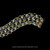 Laurel Leaf Enamel Chain Link Bracelet in Sterling Silver, 18k Gold, Peridot, handmade by Bowman Originals, right view
