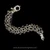 Handmade Sterling Silver Rolled Laurel Leaf Link Hook Bracelet with 18k Gold, Amethyst, and Enamel by Bowman Originals, clasp view
