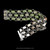Handmade Sterling Silver Laurel Leaf Link Bracelet with Enamel and Peridot, Bowman Originals, back view