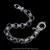 Sterling Silver Laurel Leaf Link Hook Bracelet with Blue Vitreous Enamel handmade by Bowman Originals, clasp view
