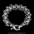 Sterling Silver Rolled Laurel Leaf Link Hook Bracelet by handmade Bowman Originals, back view 