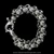 Handmade Sterling Silver Rolled Laurel Leaf Link Hook Bracelet handmade by Bowman Originals, Side view

