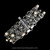 Top View Handmade Sterling Silver Laurel Leaf Link Bracelet, 18k Gold, Pearl, and Black Enamel by Bowman Originals, clasp view