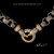 18k Gold Center Ring on handmade engraved Sterling Silver, 18k Gold and Vitreous Enamel Necklace by Bowman Originals.