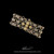 Black vitreous enamel, diamond accents and 18k gold Laurel Leaves on handmade sterling silver bracelet- detail view
