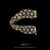 Handmade Laurel Leaf bracelet with diamonds, black enamel, sterling silver and 18k gold leaves-side view