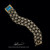 Legacy Blue Topaz bracelet handcrafted in sterling silver and 18k gold by Bowman Originals, full view
