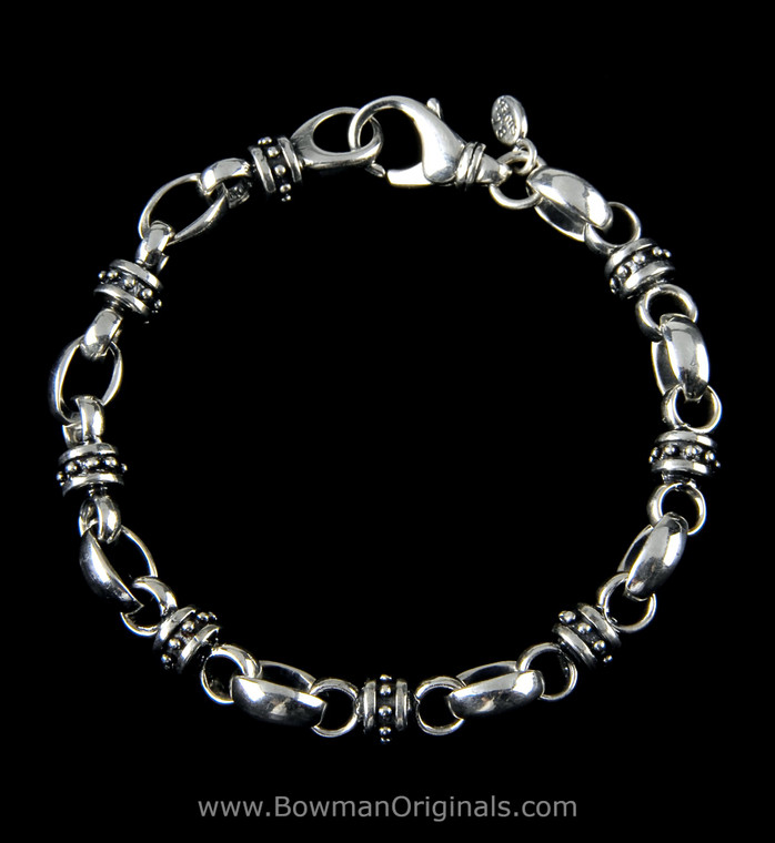 Lady Godiva Chain Link Bracelet in Sterling Silver by Bowman Originals, handmade in Sarasota, FL, USA
