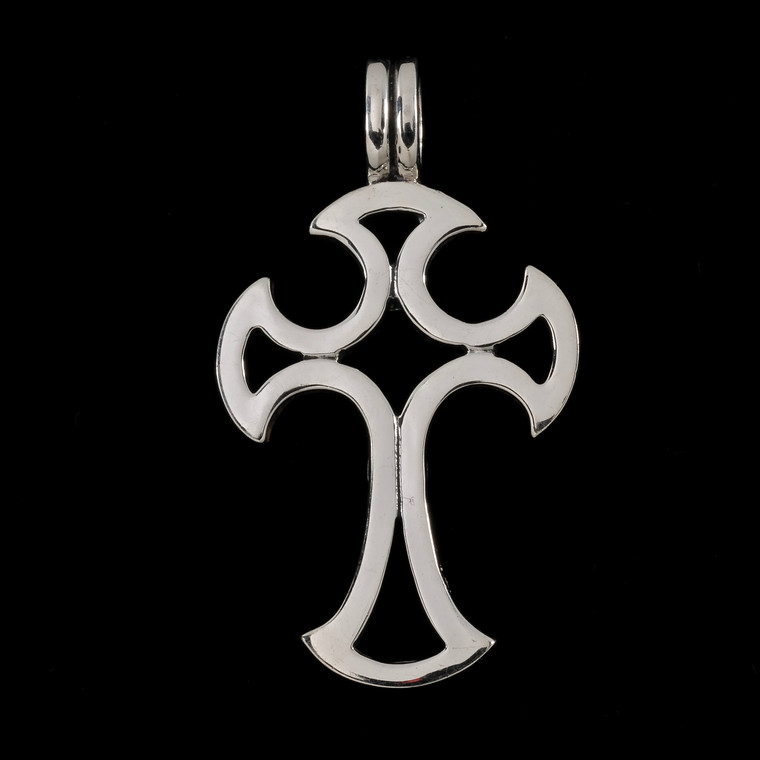 Inspired by the Valhalla throwing axe, this unique cross is sure to please. Handmade of Sterling Silver in the USA. 100% Guarantee. Call or text 941-302-9594.  www.BowmanOriginals.com. 