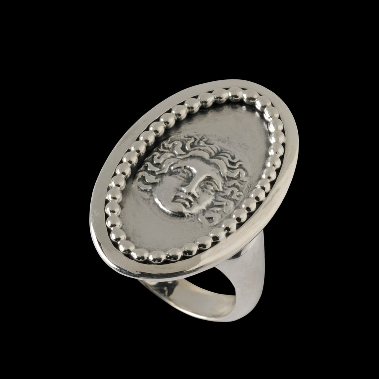 Inspired by the greek god of the sun Helios. This handmade sterling silver ring is sure to get attention. Made in the USA. 100% guarantee. Call or text 941-302-9594. Visit www.BowmanOriginals.com. | BowmanOriginals