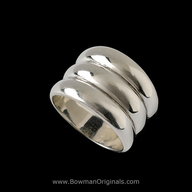 Handmade Sterling Silver Triple Band Ring by Ned Bowman at Bowman Originals, Sarasota

