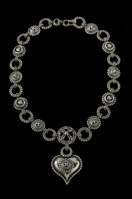 Handmade Sterling Silver link "Chili"Necklace by Bowman originals, Sarasota, 941-302-9594