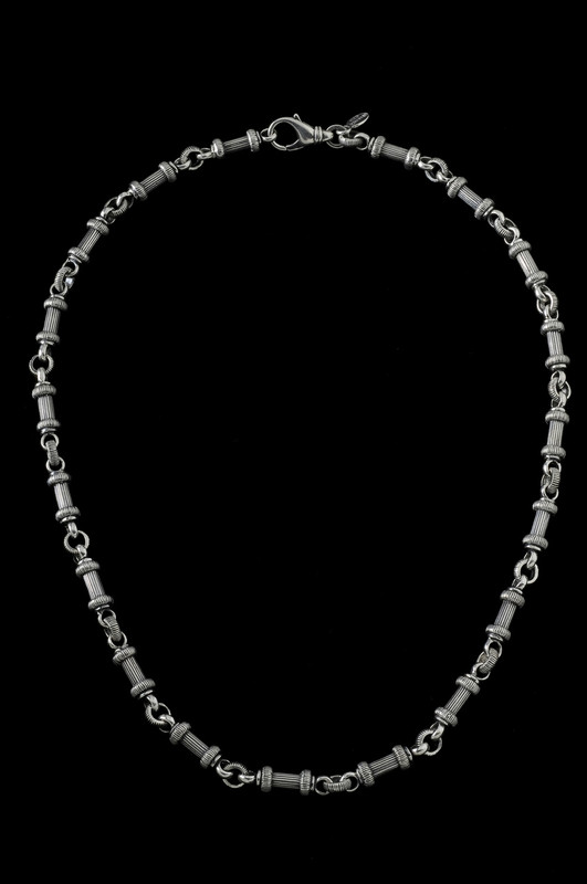 Barbell Chain, engraved sterling silver necklace, Bowman Originals, Sarasota, 941-302-9594