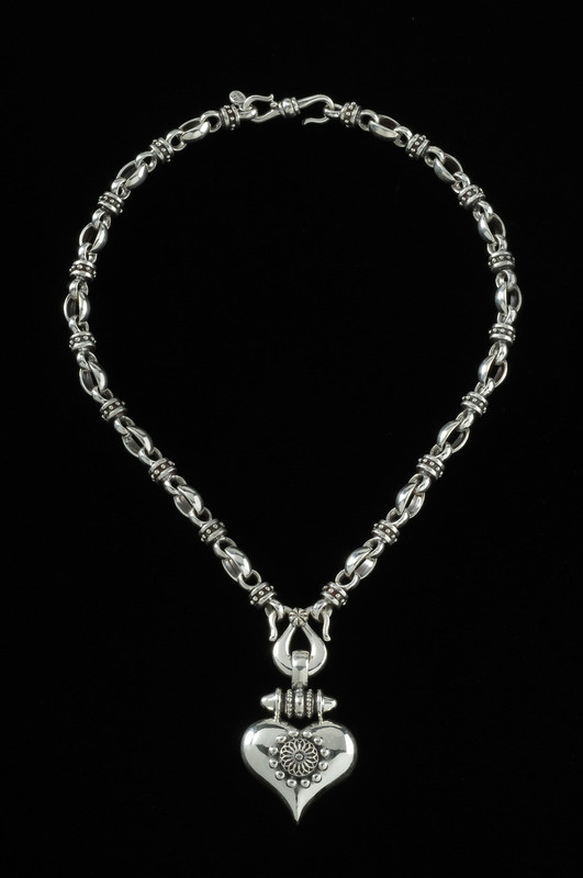 Heart Necklace, handmade Sterling Silver links by Bowman Originals, Sarasota, 941-302-9594.