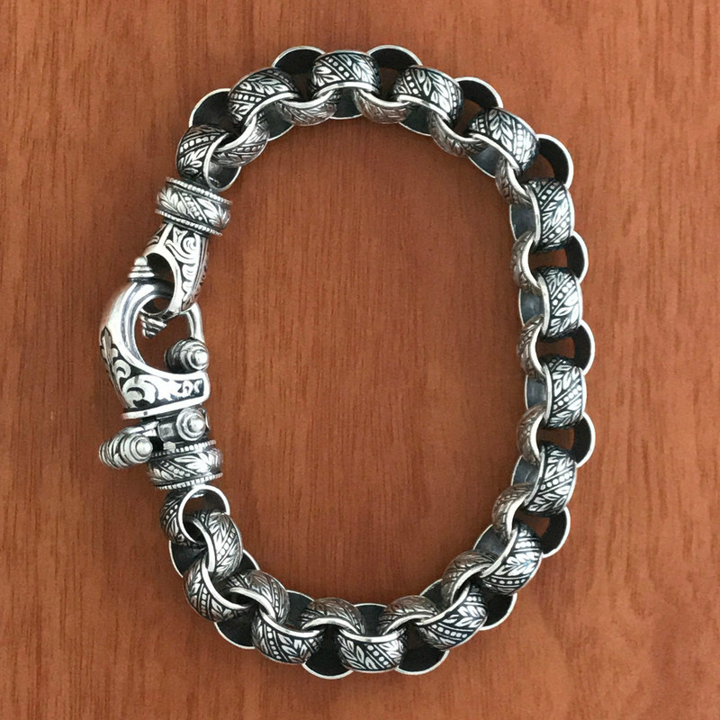 Handmade Sterling Silver and Black Enamel "Hook" Bracelet | Bowman Originals, Sarasota, 941-302-9594.