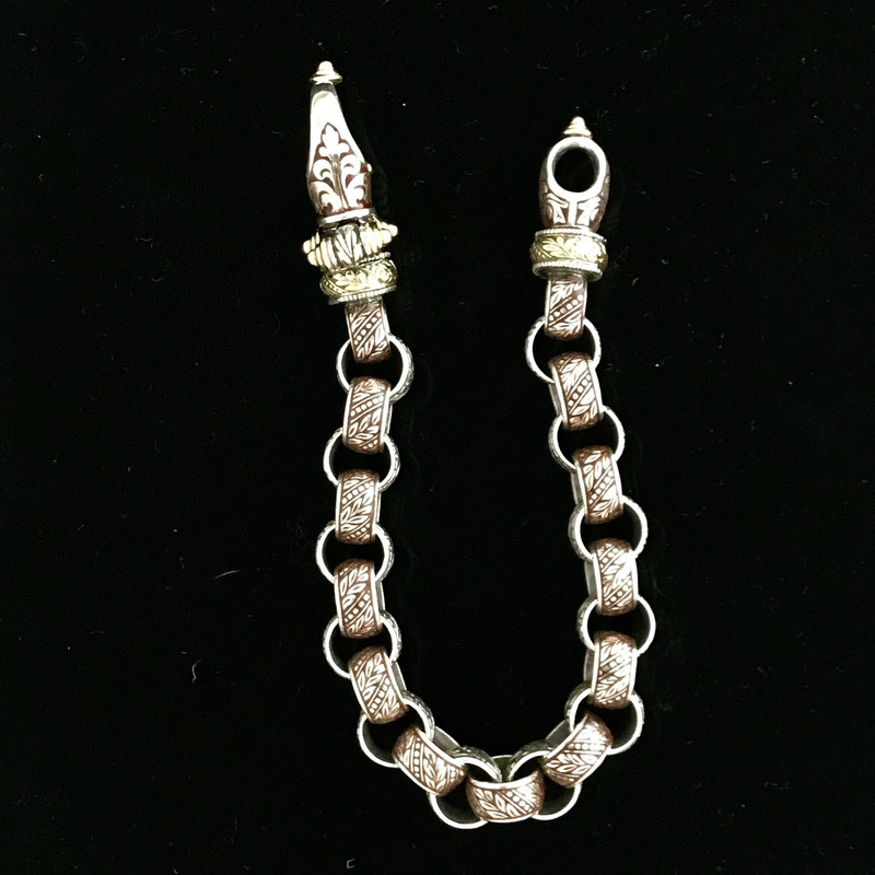 Silver, Gold, Enamel handmade Bracelet, Bowman Originals, Sarasota, 941-302-9594.