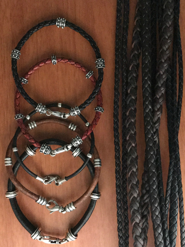 Leather and Sterling Silver Bracelets