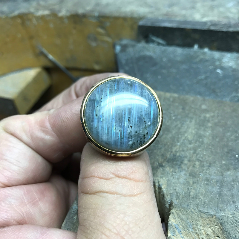  Flash Labradorite Ring created for a client using her rough material.