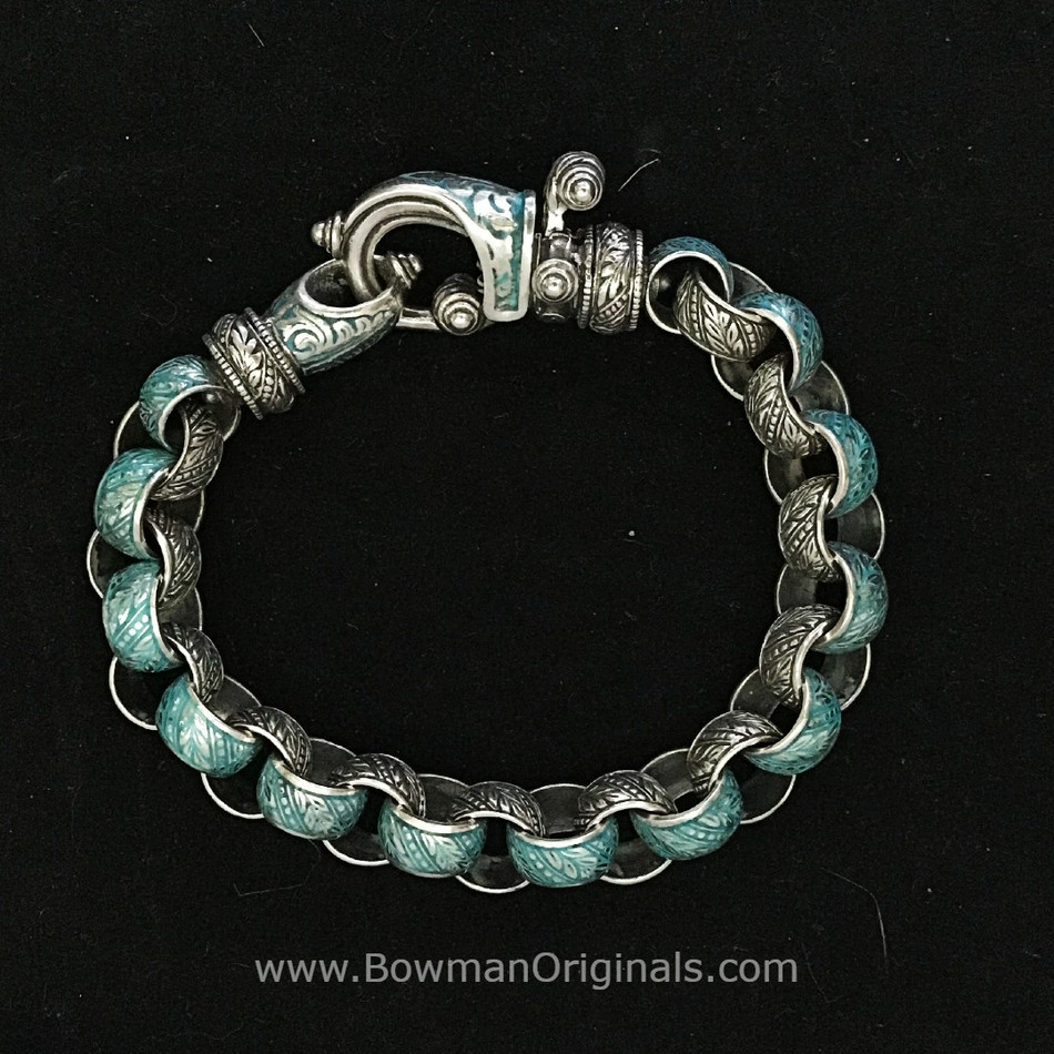 Handmade Santa Fe - inspired Laurel Leaf Link Hook Bracelet