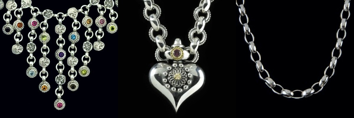 Handcrafted Sterling Silver and 18k Gold necklaces and chains by Bowman Originals