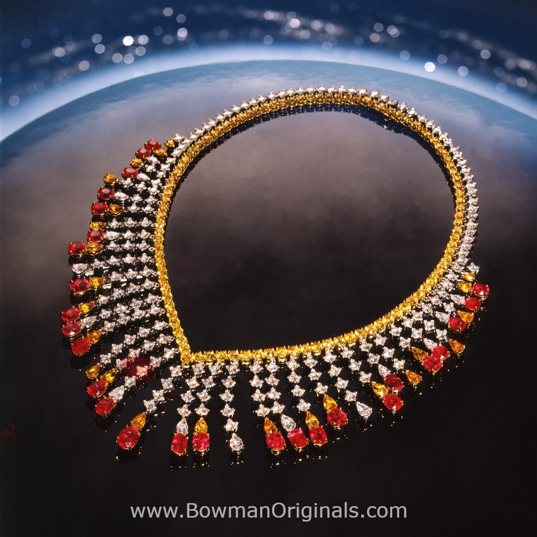 Burma Rubies, Golden Sapphires, Diamond,18k Gold and Platinum