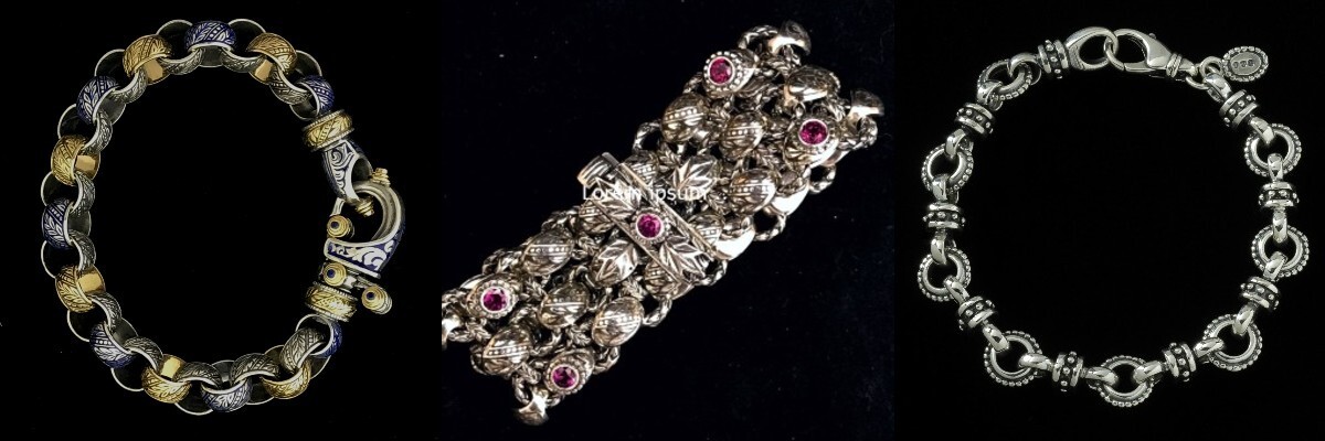 From the Bracelet Collection, Sterling Silver and 18k Gold artisan handmade bracelets by Bowman Originals