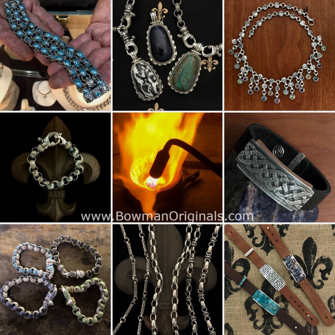 Diversity in handmaking jewelry by award winning designer Ned Bowman, Bowman Originals, Sarasota.