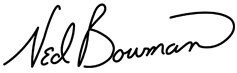 Ned Bowman hand signed signature