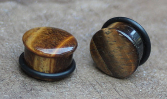 Blue Spot Jasper Stone Plugs – Single Flare Gauges, Earlets, Body Jewelry, Pair