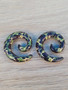 Pair Camouflage Camo 00g 0g 2g 4g 6g 8g Super Spirals Tapers plugs huge big hangers gauges earrings stretching stretched unique acrylic