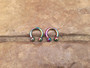 CHOOSE 2 Rainbow Steel Pinchers Ear Horseshoes Gauges Septum Stretching Ring 2g 4g 6g 8g 10g 12g 14g 16g Circular Barbell big