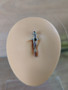 Silver Sword with Black Gem Steel Belly Button Ring Dangle Bar Naval Navel 14g 1/2" Low Profile Hinged Clicker
