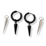 Black Hoop Earrings with Mix and Match Silver and Black Spike Charms