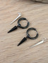 Black Hoop Earrings with Mix and Match Silver and Black Spike Charms
