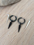 Black Hoop Earrings with Mix and Match Silver and Black Spike Charms