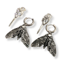 Death Moth & Raven Skull Earrings – Mix & Match Silver Hoops Goth Alt