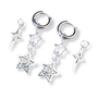 Spiral Star & Shooting Star Earrings – Mix & Match Silver Hoops, Y2K Alt Jewelry