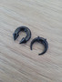 Set of 2 Black Steel Horseshoe Spike Cone Pinchers Barbell 316L Surgical 2g 4g 6g 8g 10g 12g 14g septum stretching piercing big jewelry 12mm
