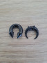 Set of 2 Black Steel Horseshoe Spike Cone Pinchers Barbell 316L Surgical 2g 4g 6g 8g 10g 12g 14g septum stretching piercing big jewelry 12mm