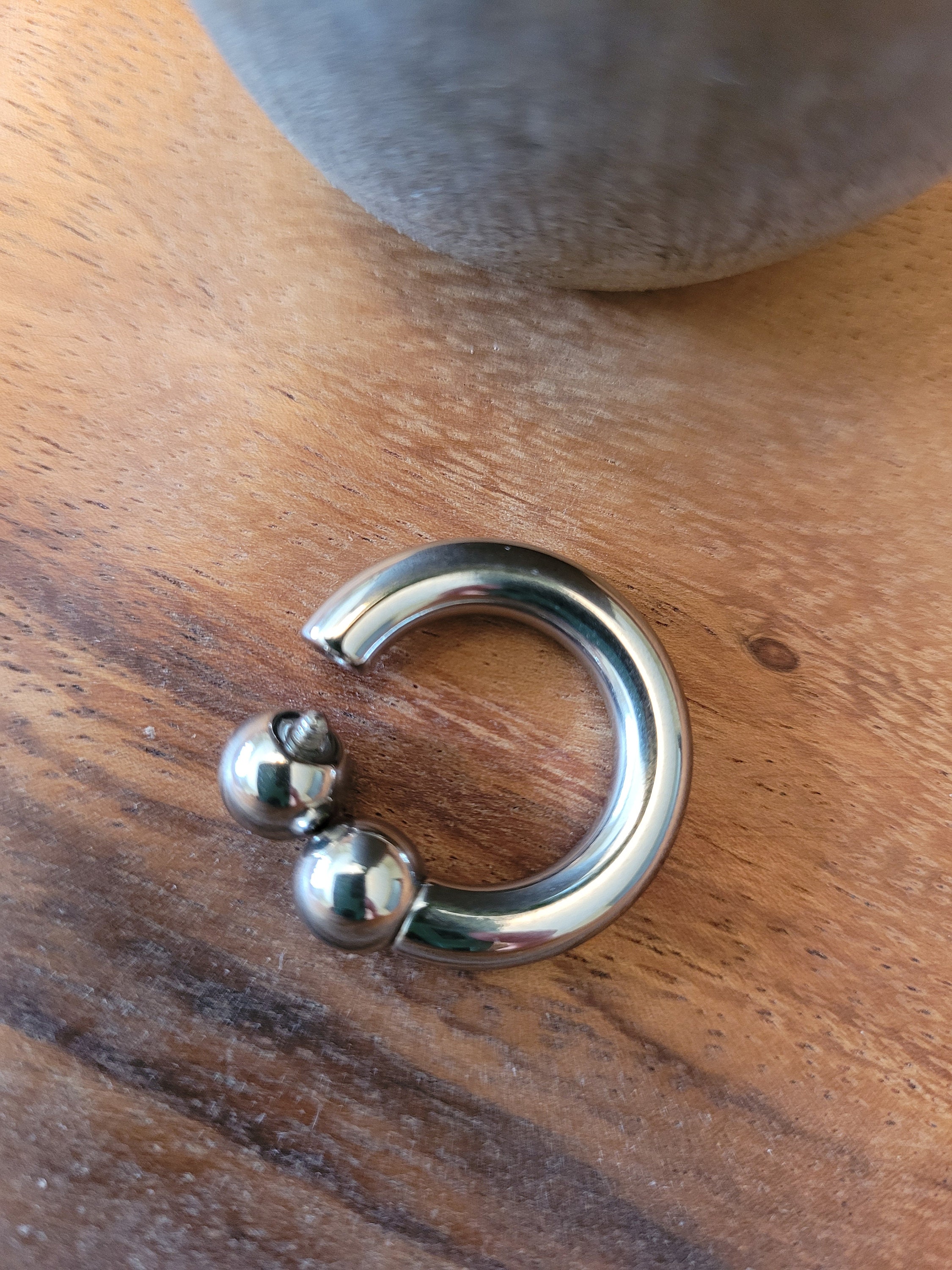10G 1/2" 316L Surgical Steel Ball Horseshoe Circular Earring & Septum Ring - Pair