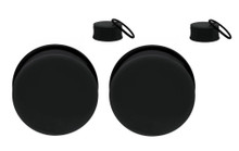 7/16 11mm Pair Black Single Flare Ear Plugs Gauges