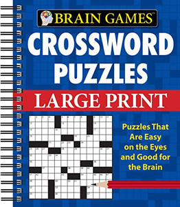 Brain Games - Crossword Puzzles - Large Print (Blue) By Publications International Ltd - Spiral Brain Games - Crossword Puzzles - Large Print (Blue) By Publications International Ltd - Spiral