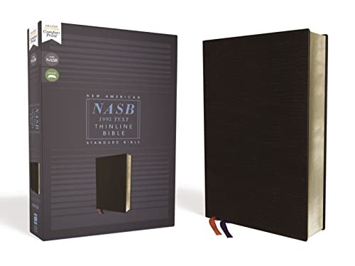 Nasb, Thinline Bible, Bonded Leather, Black, Red Letter Edition, 1995 Text, Comfort Print By Zondervan - Bonded Leather