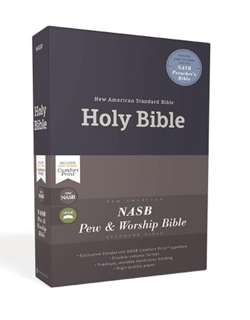 Nasb, Pew and Worship Bible, Hardcover, Blue, 1995 Text, Comfort Print By Zondervan - Hardcover