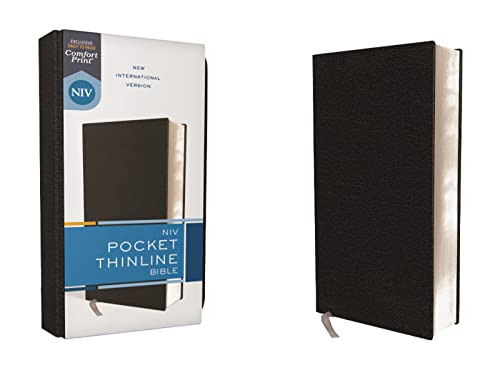 Niv, Pocket Thinline Bible, Bonded Leather, Black, Red Letter, Comfort Print By Zondervan - Bonded Leather