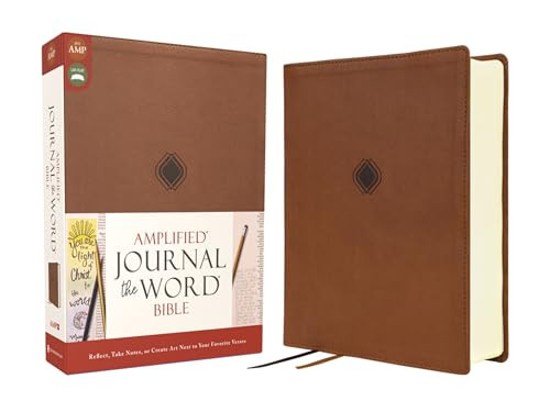 Amplified Journal the Word Bible, Leathersoft, Brown: Reflect, Take Notes, or Create Art Next to Your Favorite Verses By Zondervan - Imitation Leather