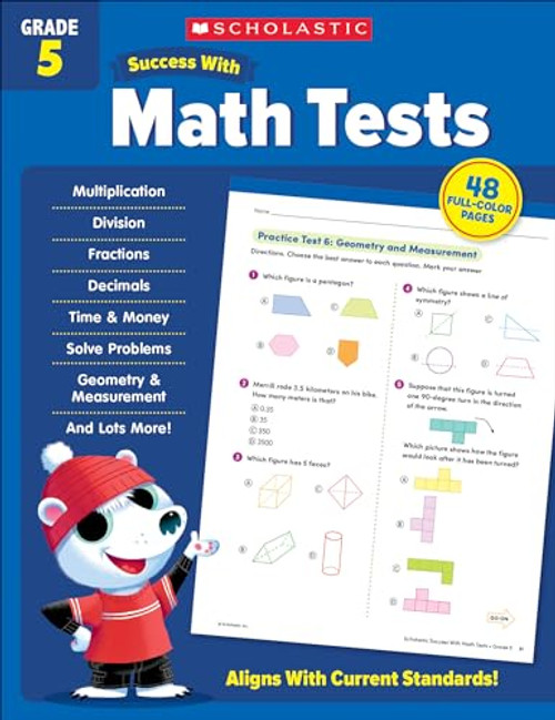 Scholastic Success with Math Tests Grade 5 Workbook By Scholastic Teaching Resources - Paperback