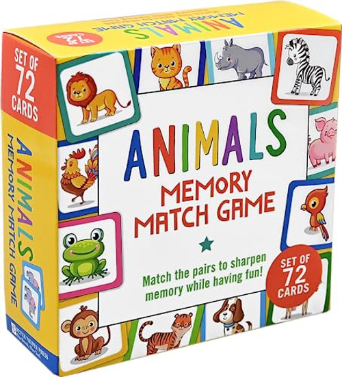 Animals Memory Match Game (Set of 72 Cards) By Peter Pauper Press - Board Games