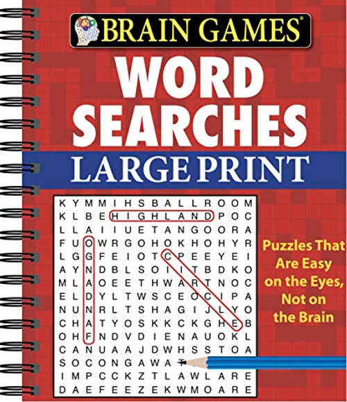 Brain Games - Word Searches - Large Print (Red) By Publications International Ltd - Spiral